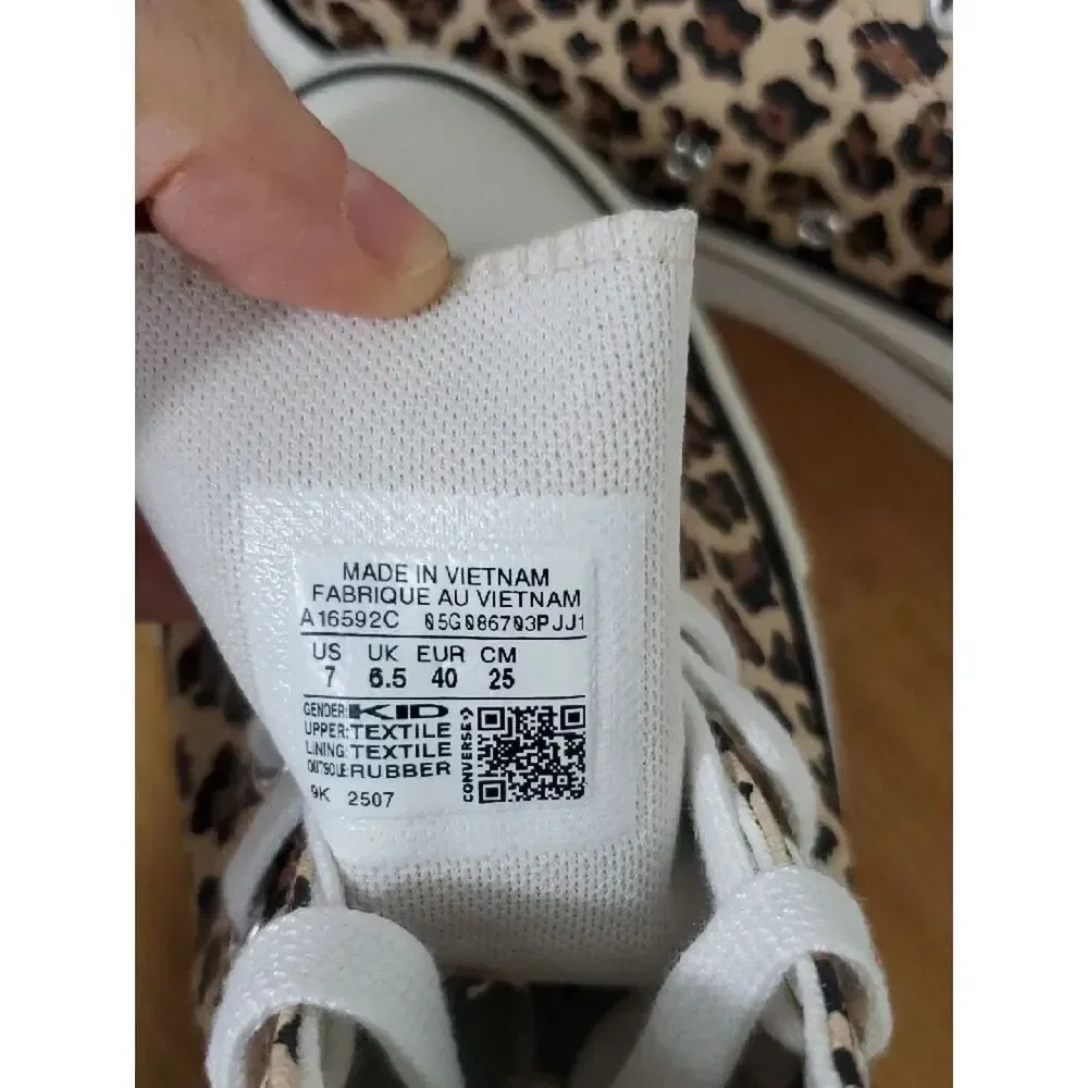 Converse CTAS Eva Big Kids' Platform Sneakers Leopard Print Size 7 NIB